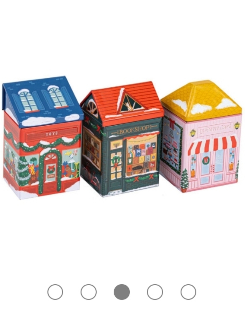 Barnes & Noble Exclusive Holiday Village Tin Candles Set Of 3